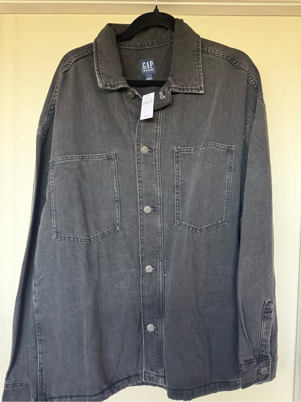 Black denim farm jacket